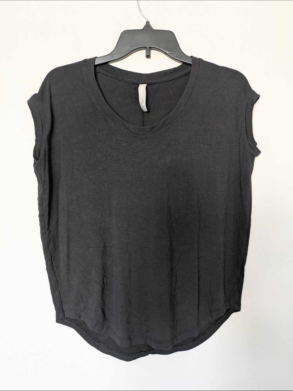 Athleta Black Cap Sleeve Scoop Neck Tee Sz Xxs